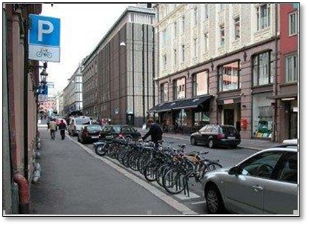 foto av skilt for sykkelparkering
