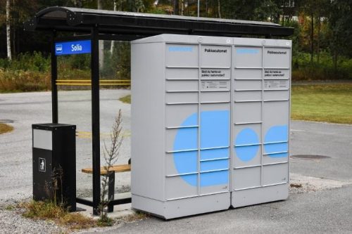 Fotoet viser eksempel på selvbetjente hentepunkter satt ut av PostNord fra produsenten Swipbox