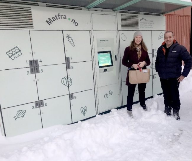 Foto av et Matfra.no pakkeskap.